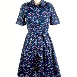 Pencil Print Dress Frockshop